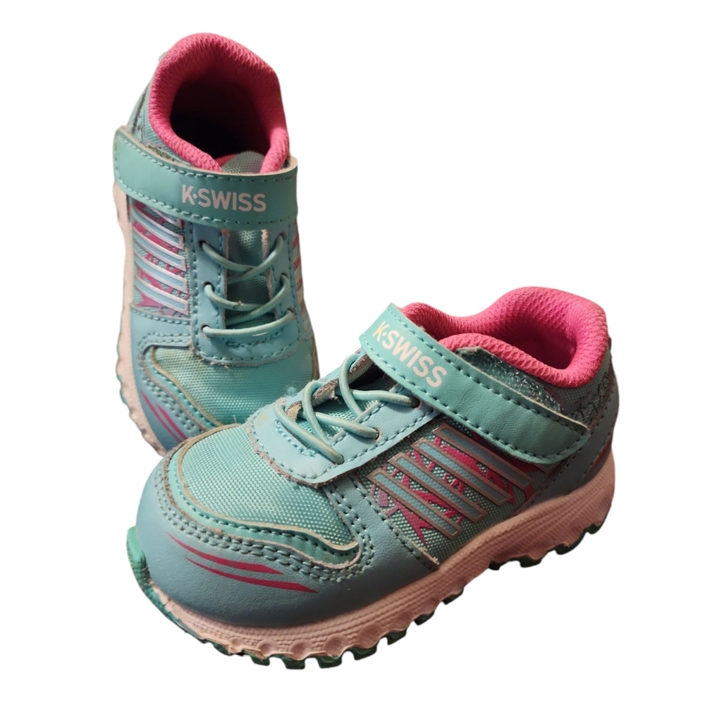 K-Swiss Kids' Teal and Pink Sneakers Size 5.5